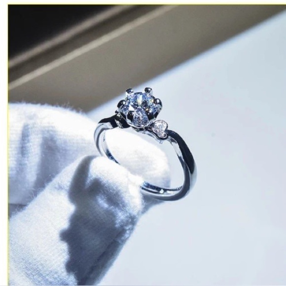 Wedding ring Diamond ring Ladies ring silver jewelry